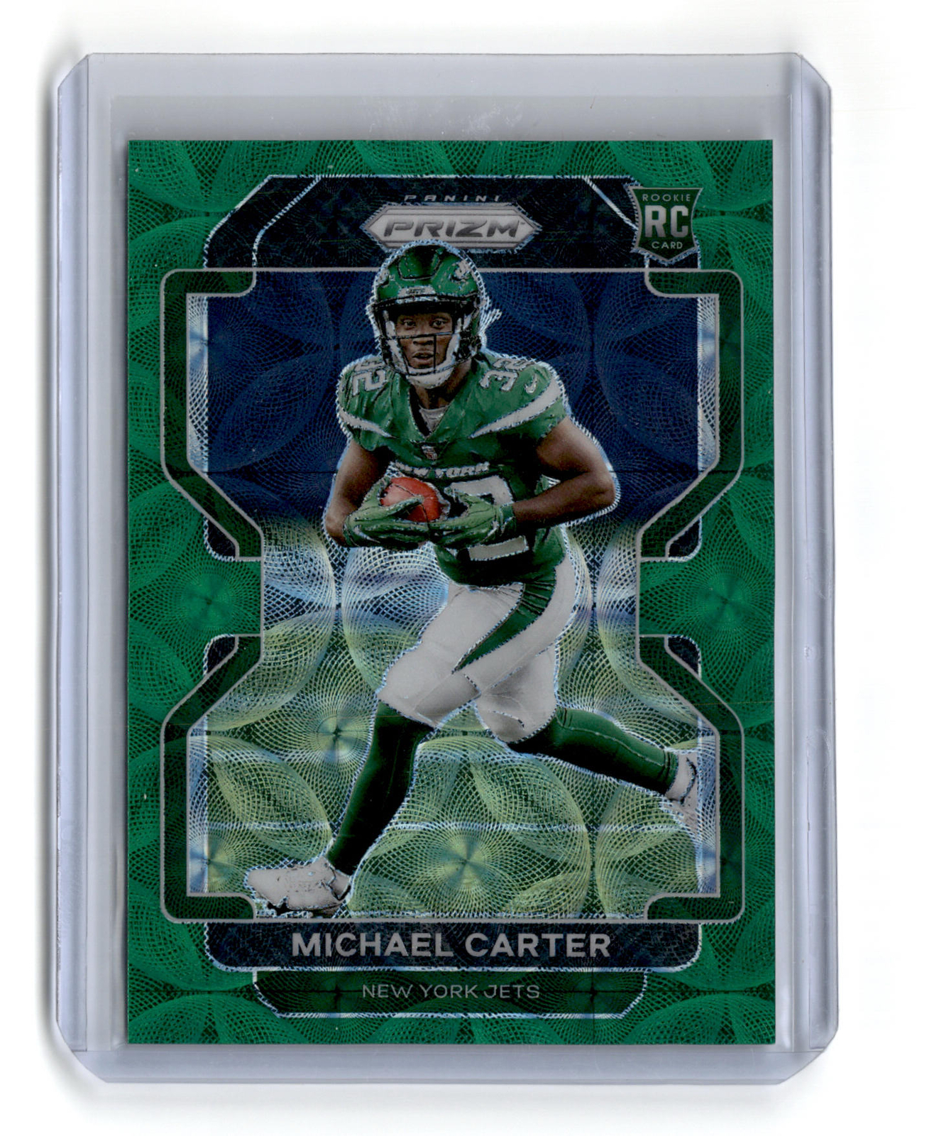 Michael Carter 2021 Panini Prizm Rookie #365 Green Scope 18/75 RC Jets