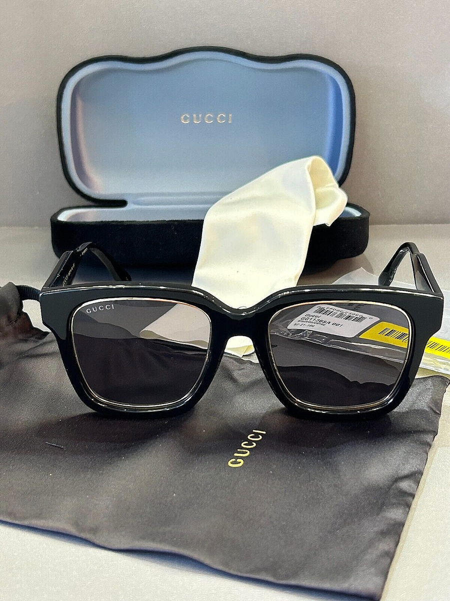GUCCI SQUARE 52mm LADIES SUNGLASSES GG1136SA 001 BLACK GOLD  display picture 2