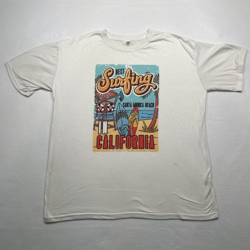 Santa Monica Beach Surfing Tee Herren - Bild von Shutterstock Gr. XL