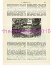 Pack Horse Bridge, Wath, Victorian Art, Book Illustration (Print), 1890