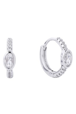 Do Everything in Love 14K Gold/White Gold Dipped Huggie Hoop Cz Earrings KOREA