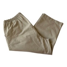 Womens Lands End Size 14 Tan Pull On Crop Pants Cotton Blend fit 3