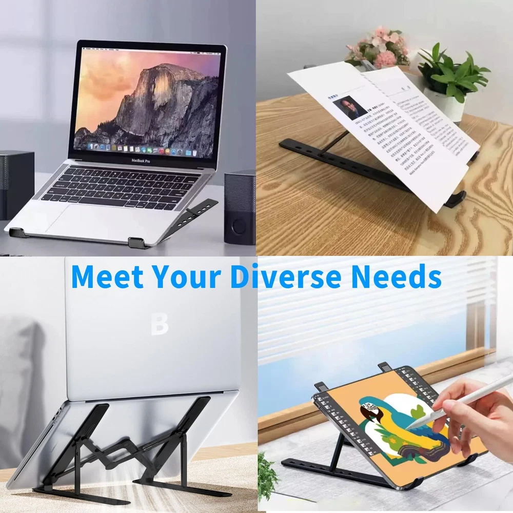 Adjustable Aluminum Foldable Laptop Stand Riser Holder for Desk