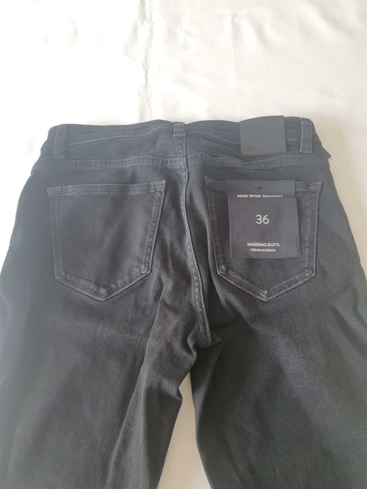 Massimo Dutti Mid Rise Full Length Skinny Jeans UK8 Black image 5