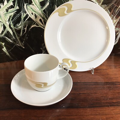 ROSENTHAL Studio-Linie ASIMMETRIA Gold - edles 3 teiliges Kaffeegedeck