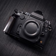 Wood Wooden QR Hand Grip  Alloy Base L Holder For Nikon DF Camera Arca Plate