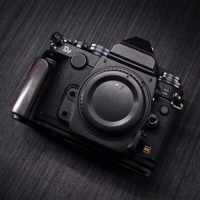 Wood Wooden QR Hand Grip + Alloy Base L Holder For Nikon DF Camera Arca Plate