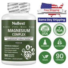 NuBest Magnesium Complex – Bone, Muscle & Relaxation Support – 90 Vegan Capsules