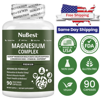 NuBest Magnesium Complex   Bone, Muscle & Relaxation Support   90 Vegan Capsules