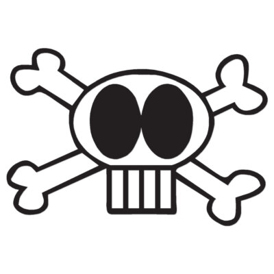Goofy Skull Crossbones - Vinyl Decal Sticker - Multiple Colors & Sizes - ebn2383