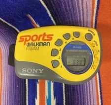 Vintage Sony Sports Walkman FM/AM Radio W/ Original Band TESTED WORKS 