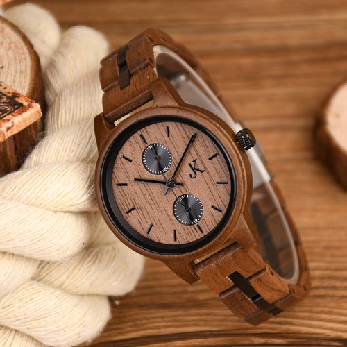 KIM JOHANSON DAMEN HOLZ ARMBANDUHR *BELLA* AUS EBENHOLZ GLIEDERARMBAND QUARZUHR - Bild 4 von 10