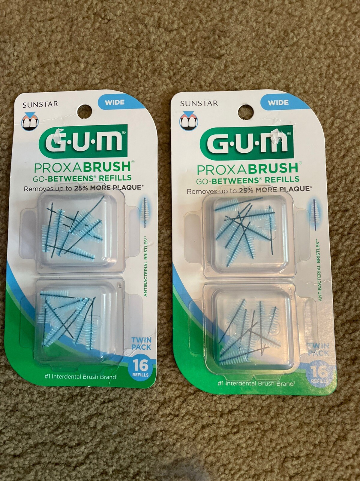 GUM Proxabrush GoBetweens Interdental Brush Refills Wide 16 Count Lot