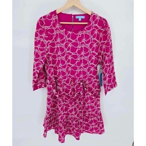 Draper James RSVP Kleid rosa bestickt Blumen Gr. Medium neu - Bild 2 von 11
