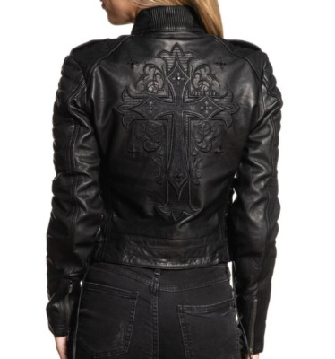 Affliction Women's Black Premium BLACKTAIL Limited Ed. Leather Jacket SMALL NWT
