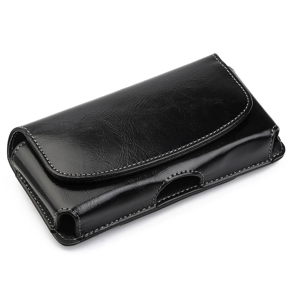 Горизонтальный кожаный мешочек ремень зажим кобура чехол для iPhone 8 7 и SAMSUNG S9/S8 + - Изображение 2 из 4