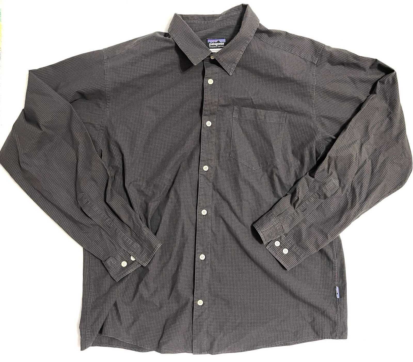 Patagonia Mens Size Large Long Sleeve Button Front Textured Shirt Plaid