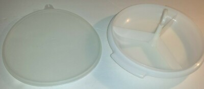 Vtg 3 pc Tupperware SUZETTE TRAY Divided Serving Party Relish Dish w/seal #608 