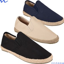 NEW Mens Slip on Espadrilles Flat Canvas Deck Boat Shoes UK Sizes 6-12 Brave Sou