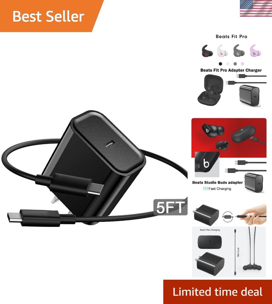 Rapid 5FT USB-C Charger for Beats Studio Buds & Fit Pro - Premium Power Solution