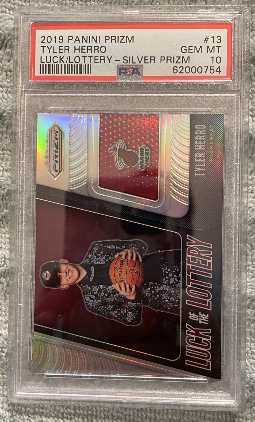 2019 Panini Prizm Tyler Herro Luck Of The Lottery Silver Prizm #13 PSA 10
