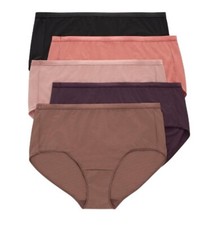 Hanes Just My Size Women's Breathable Mesh Brief Underwear, 5-Pack Plus Size 