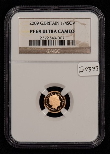 2009 Great Britain 1/4 Sovereign Gold Coin Proof - NGC PF 69 - .059 AGW - G4333