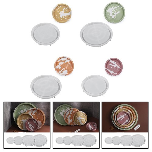 Round Tray Silicone Mold for DIY Flower Pot Base Easy to Use and Clean