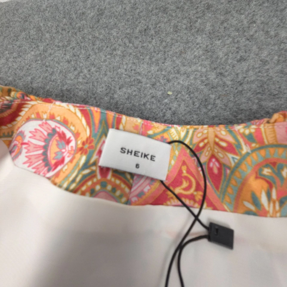 Vestido SHEIKE Mujer 6 Blanco Rosa Acebo Paisley Mangas Abullonadas Cuello en V Verano Talla 6 Foto 2 de 4