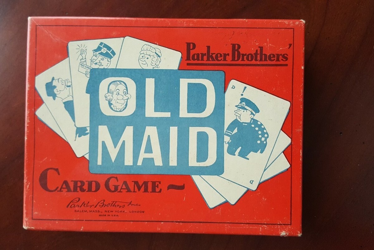 Vintage Parker Bros Old Maid Card Game Black Americana Complete
