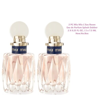 2 PC MIU MIU L'eau Rosee Eau De Parfum Splash Dabber 2 X 0.25 oz New.No.Box