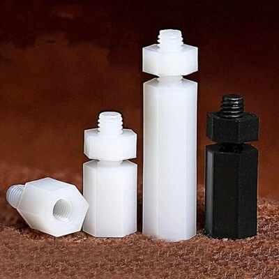 Nylon Male Thread Pillars&Nut Plastic PCB Spacer Studs Hex Standoff M2M2.5M3M4M5