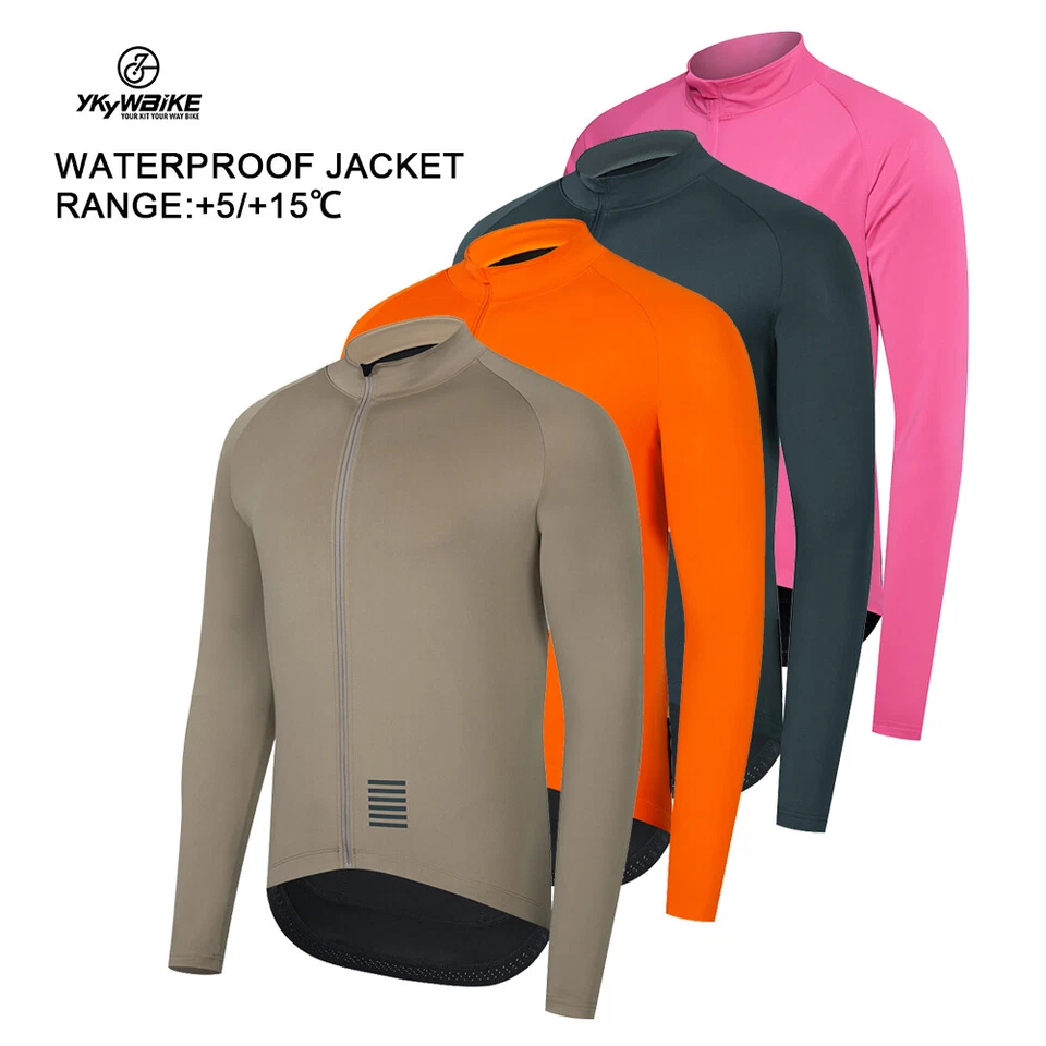 YKYWBIKE Mens Waterproof Cycling Jacket Winter Mtb Bike Clothing Rainproof Tops - Image 2 of 4