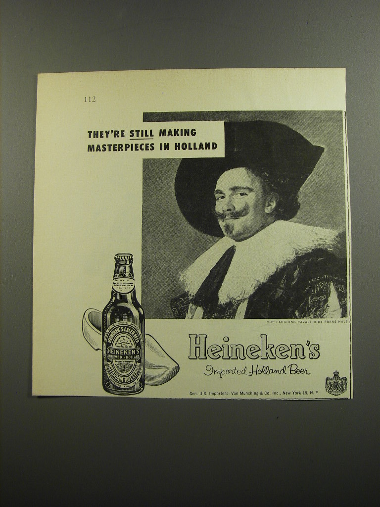 1952 Heineken's Beer Advertisement - The Laughing Cavalier by