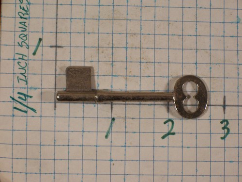 Skeleton Bit Key Vintage / Antique Lock Key Mortise Lock Doors Uncut ab29 - Picture 2 of 2