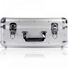 Silver Euro Style CD Case Holds 96 Standard Jewel Case CDs Storage Protection