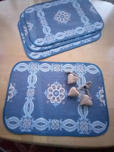 Tisch-Platzset türkis Karos schwedisches Design Baumwolle 4 Stück Deckchen - Bild 10 von 11