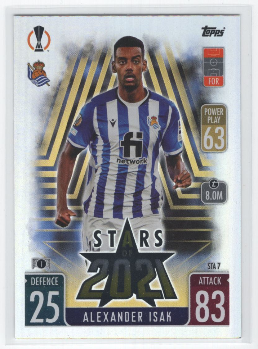 2021 Topps Match Attax Stars of 2021 Refractor Alexander Isak Real Sociedad