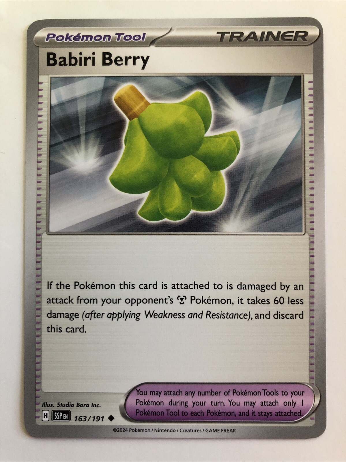 Pokémon TCG Surging Sparks Babiri Berry 163/191 NM