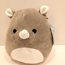 Squishmallow Irving The Rhino Gray White 8 Inches Super Soft Plush NEW WITH TAG