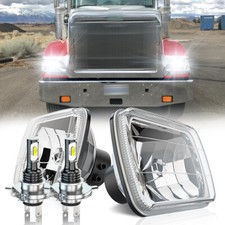 Pair 5X7 7x6Inch LED Headlights Hi Lo Beam For International IHC 9200 9900 9400i