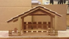 Handmade Wooden Christmas Manger,Stable,Nativity with Light