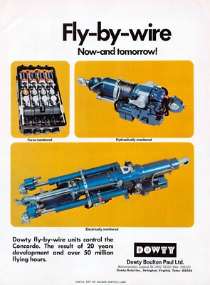 Dowty Boulton Paul Ltd Fly-By-Wire Concorde SST Arlington VA Vtg Mag Print Ad