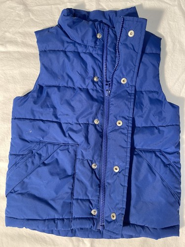 Gymboree Kids Boy's Puffer Vest zip up button Dark BLUE Size XS (3-4) pockets - Picture 2 of 7