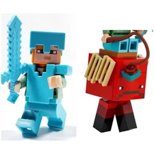 LEGO Minecraft ALEX & Strider w/diamond Armor/Sword & Whip *New Never Assembled*