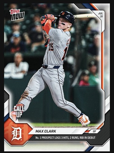 Max Clark 3 Hits 2 Runs In MLB Debut 2026 MLB Topps NOW Card 505 Tigers Presale