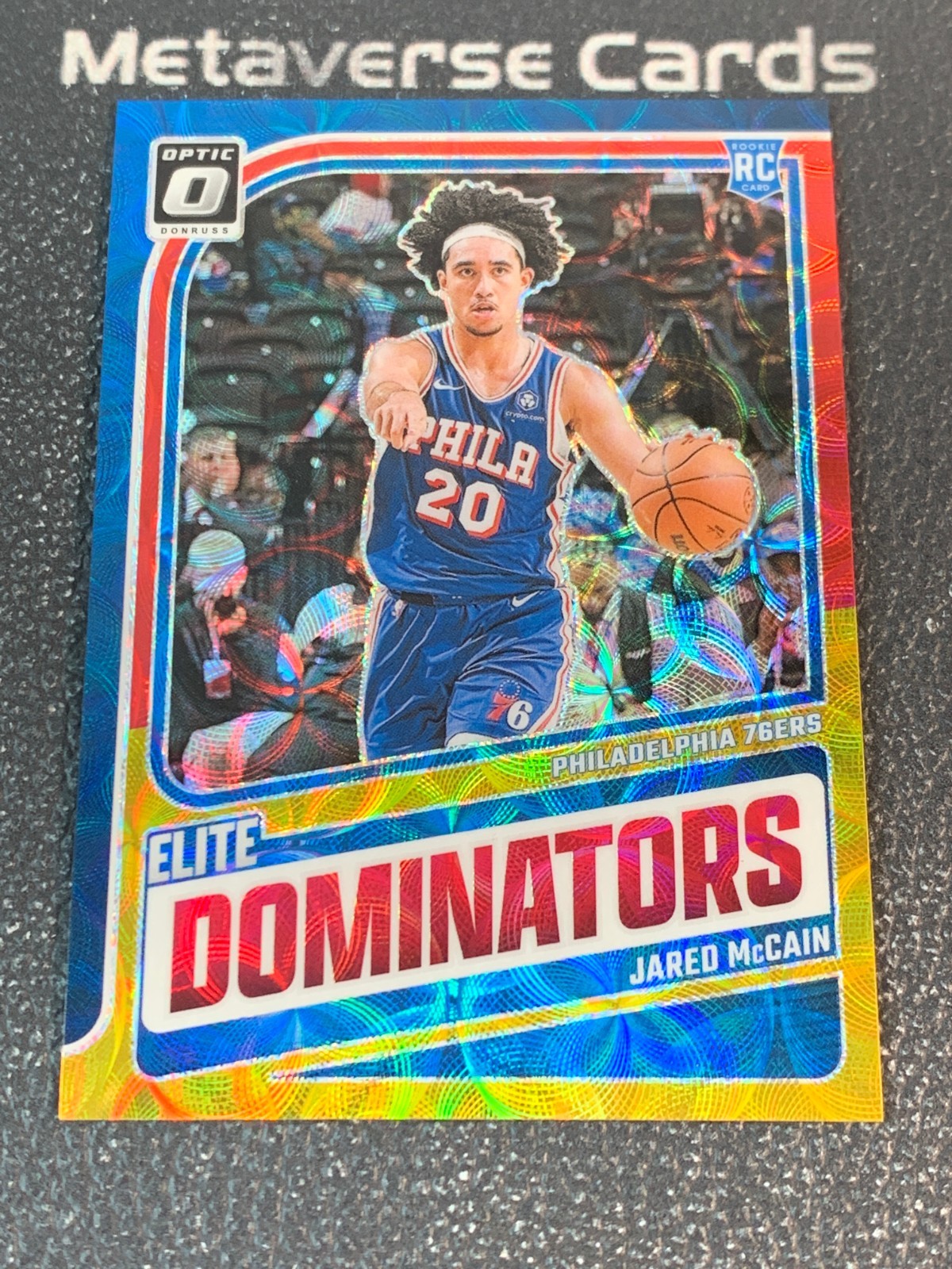 2024-25 Donruss Optic Jared McCain RC Elite Dominators Red and Gold Scope /99