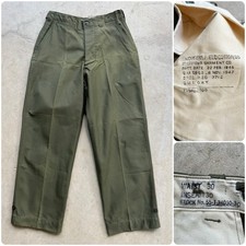 Deadstock 1940s Vtg US Army M1947 OD Field Cotton Trousers W 30 L 30 Pants NOS