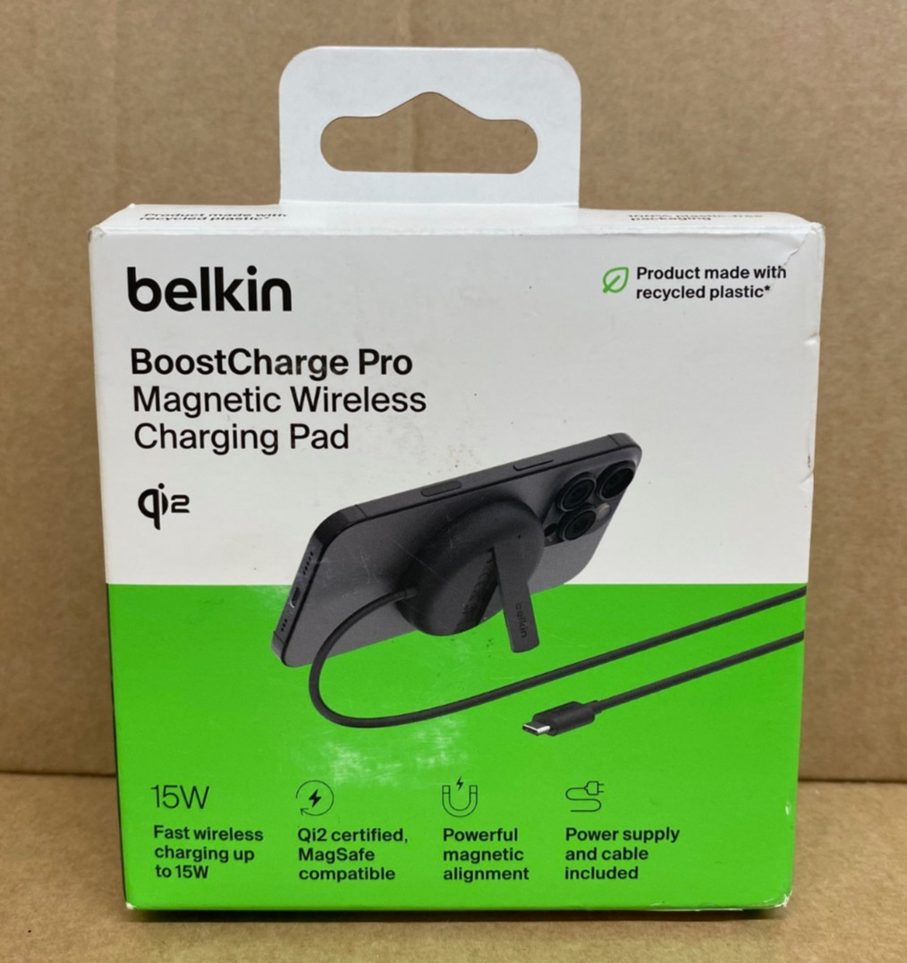 Belkin Magnetic Wireless Charging Pad 15W with Pop-Up Stand - MagSafe Compatible