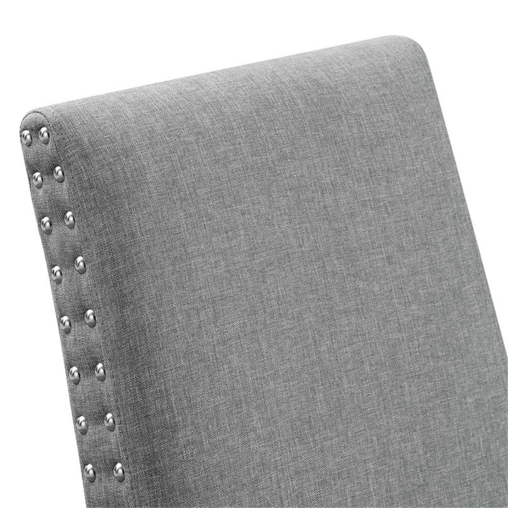 Modway Parcel Wood and Upholstered Fabric Dining Side Chair in Light Gray
